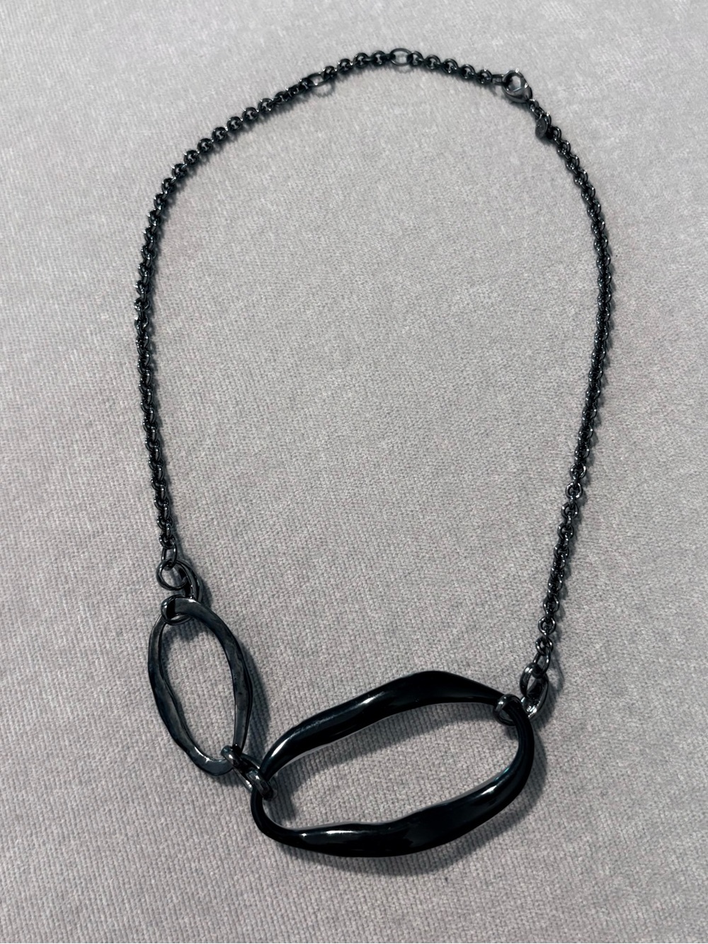 Alexis Bittar Jet Black Lucite Organic Link Necklace